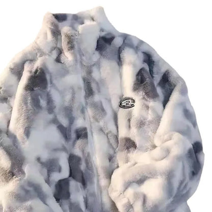 Tie-Dye Lamb Fleece Jacket