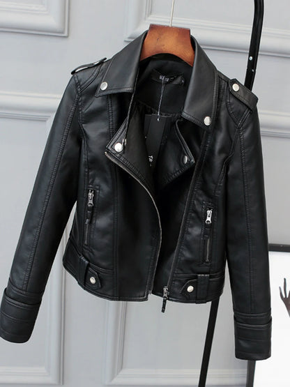 Slim PU Leather Jacket
