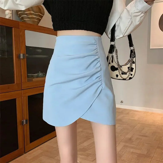 Black High Waist Wrap Mini Skirt — Casual Stylish A-Line
