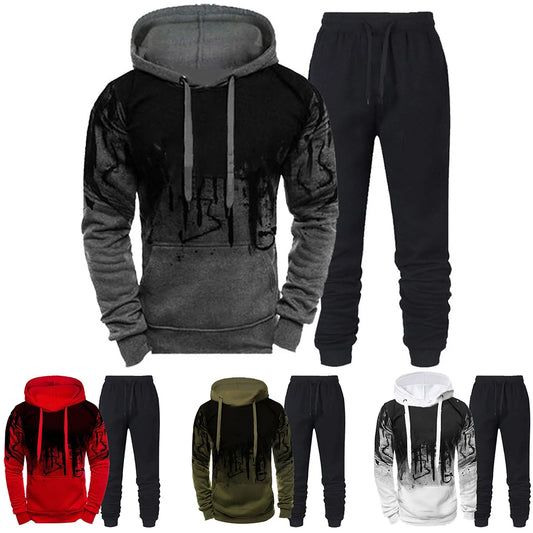 Camouflage Hoodie & Jogger Set – 3D Ink Winter Style