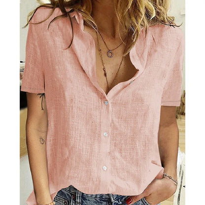 Soft Layers – Oversized Linen Shirt with Birds Print