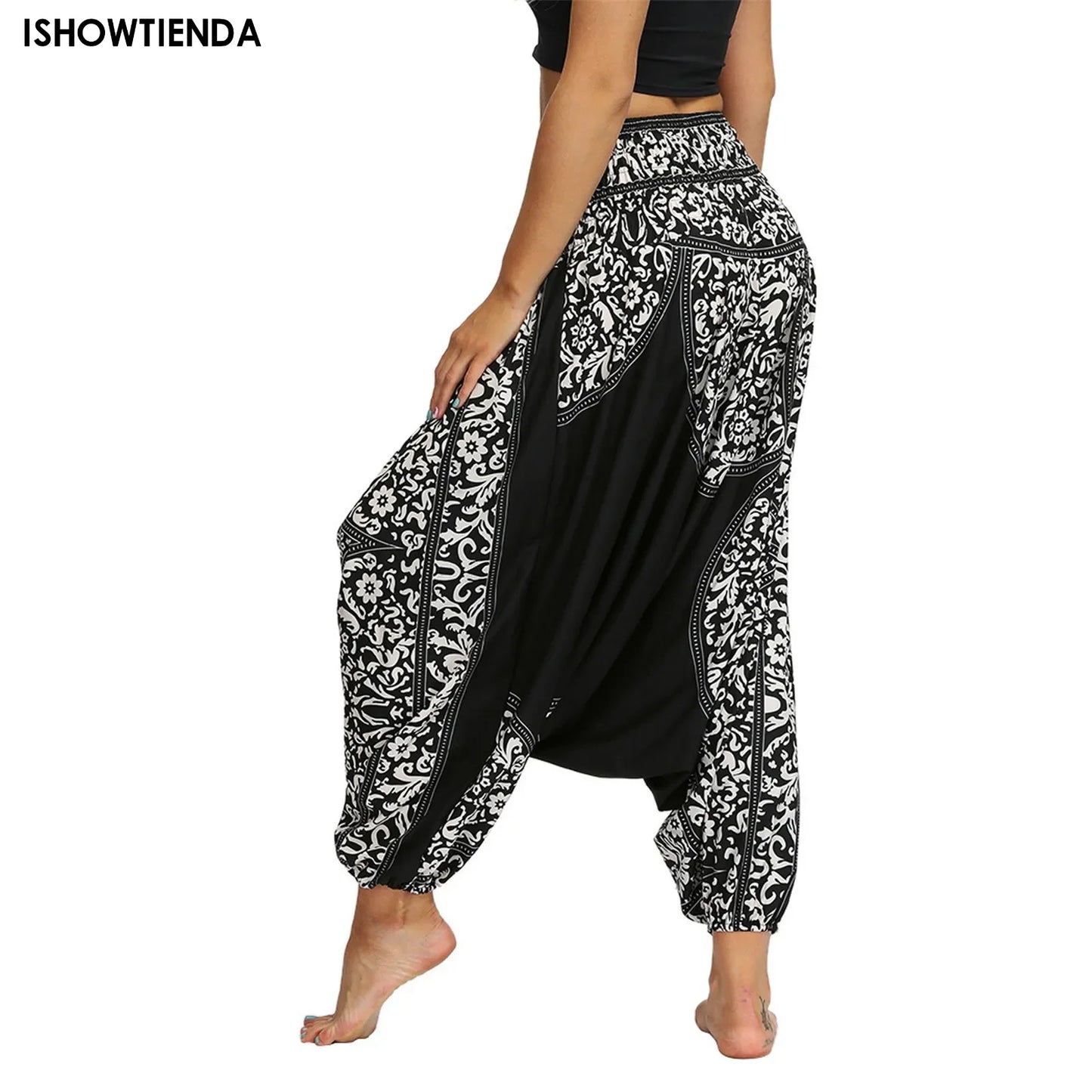 Boho Harem Pants — Printed Wide-Leg Fit