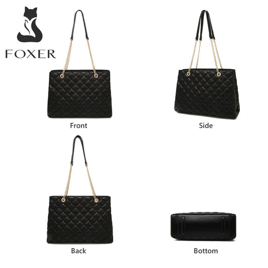 Quilted Classic Shoulder Bag | Foxer Vintage Underarm Tote