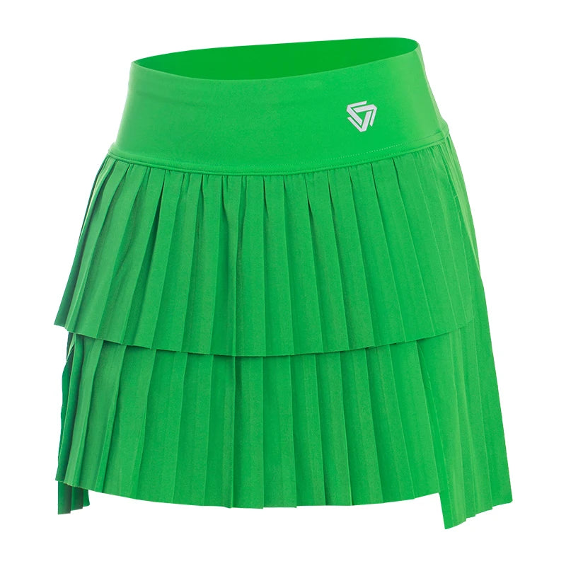 High Waist Double-Layer Pleated Skort — Athletic Golf & Tennis Workout