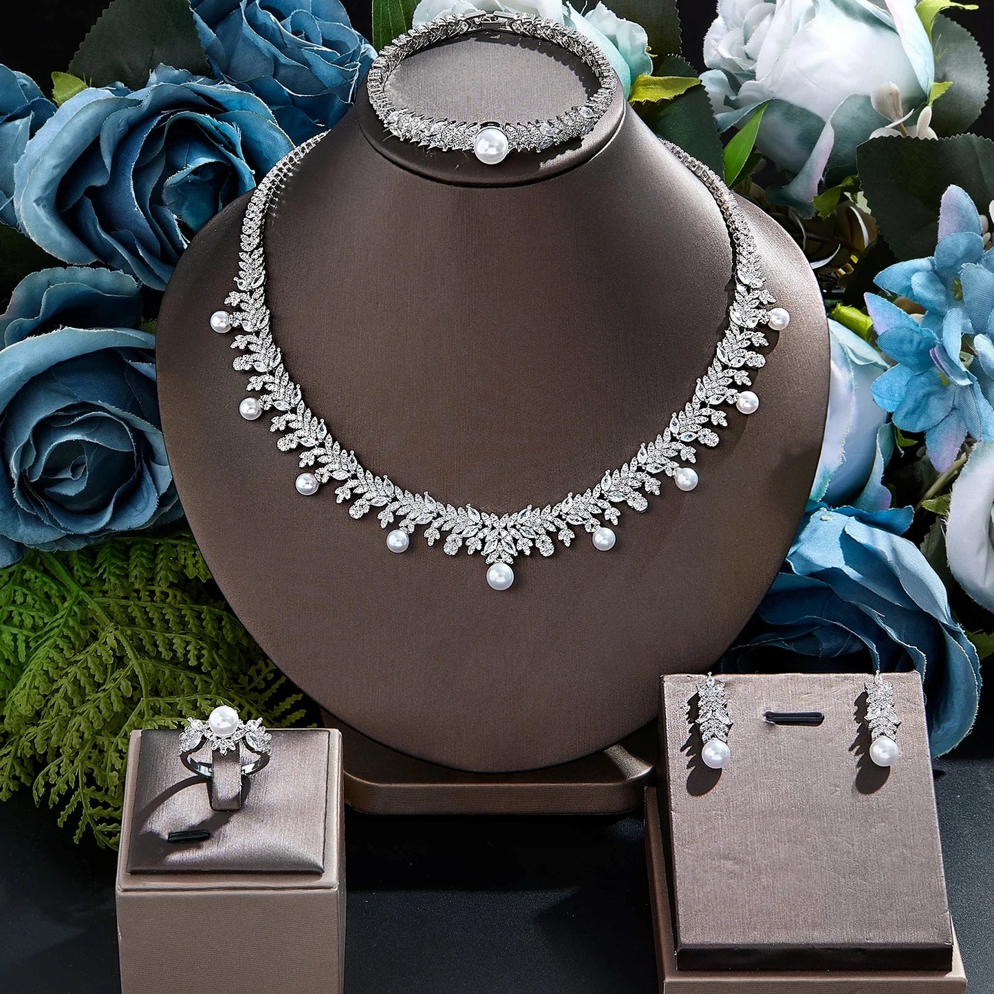African Blue Bridal Set – 4-Piece Luxe Version