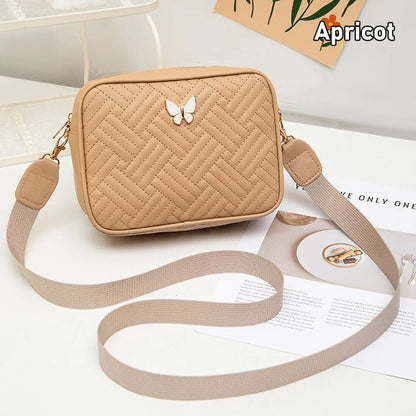 PU Leather Crossbody Bag | Butterfly Tags Solid Color
