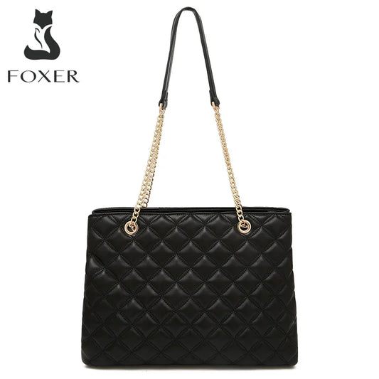 Quilted Classic Shoulder Bag | Foxer Vintage Underarm Tote