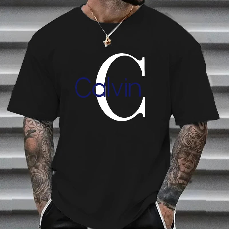 Letter Print Cotton Tee – Casual Urban