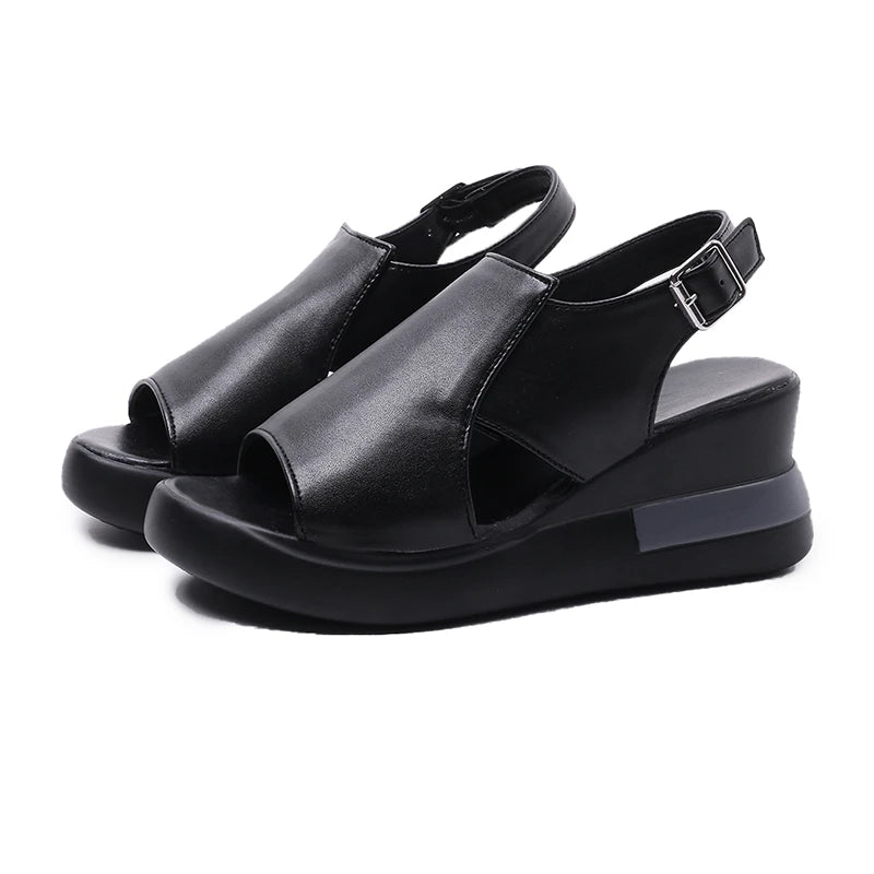 Platform Thick-Soled Sandals for Women, Lightweight Wedge Heel Fish Mouth Sandals