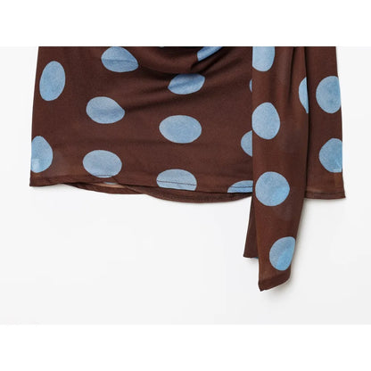 Polka Dot Halter Top & Asymmetric Skirt Set – Stylish Vacation Two Piece