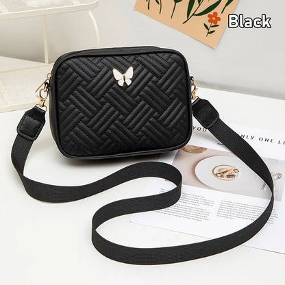 PU Leather Crossbody Bag | Butterfly Tags Solid Color