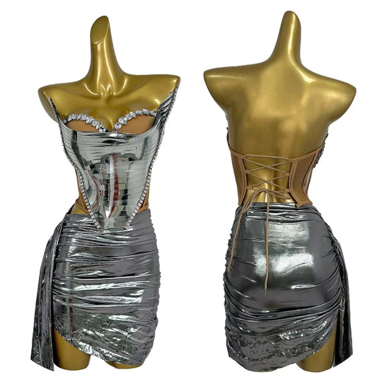 Strapless Sequin Top & Skirt Set