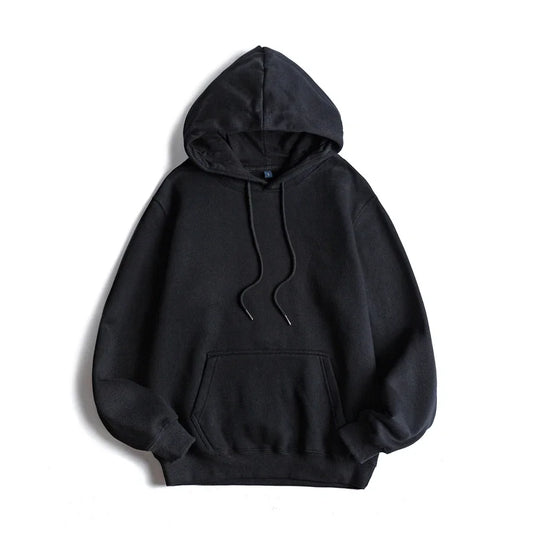 Streetwear Essential Hoodie — Black & White, Winter Outerwear
