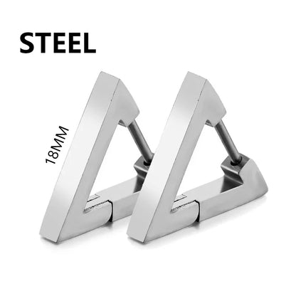 Geometric Triangle Stud Earrings – Punk Rock Style for Unisex