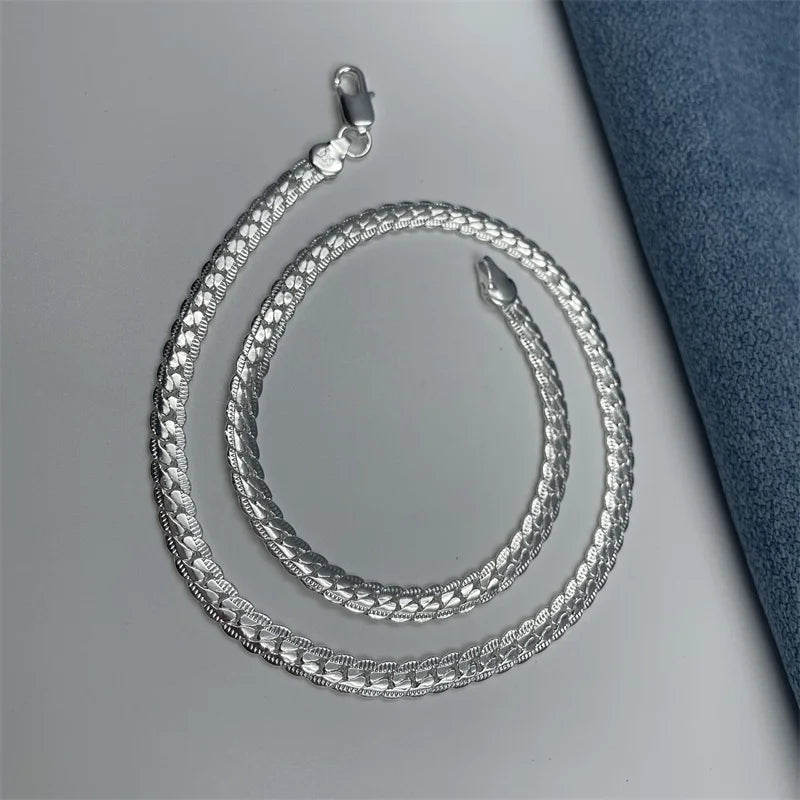 Full Chain Necklace & Bracelet Set – 925 Silver