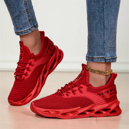 Summer Mesh Blade Sneakers | Men's Fashion Orange Running Shoes – Lightweight, Letter Print Trainers