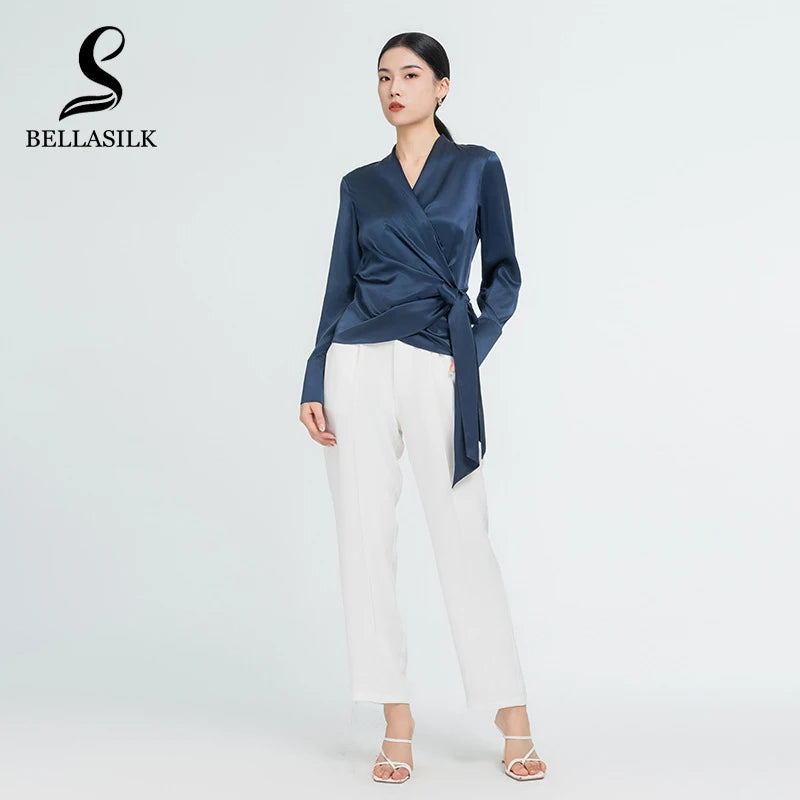Linen Blend Lapel Shirt — Short Sleeve, Pocket Detail