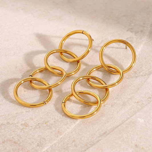 Circle Charm Jewelry Set – 18K Waterproof Style
