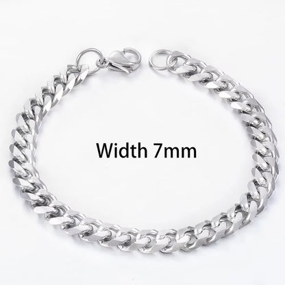 Gold Cuban Bracelet – Stainless Steel, Unisex Fashion Jewelry, Bold Hip Hop Style