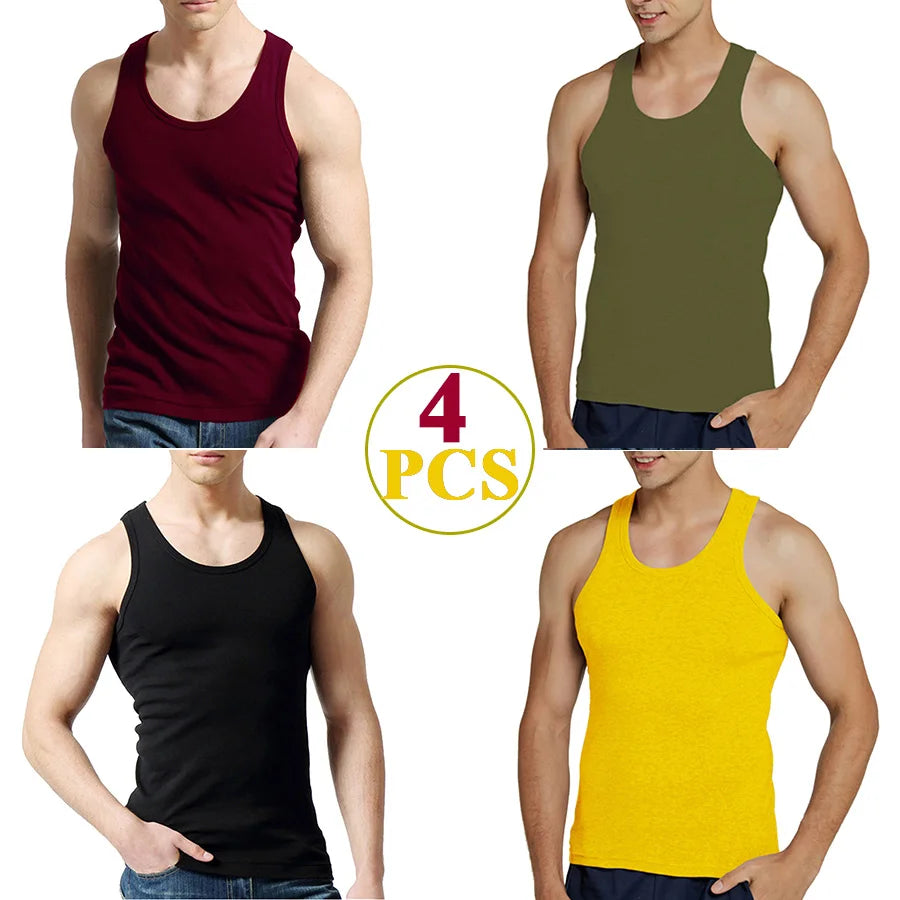 Classic Cotton Tank Pack – Slim Fit 4-Piece Set