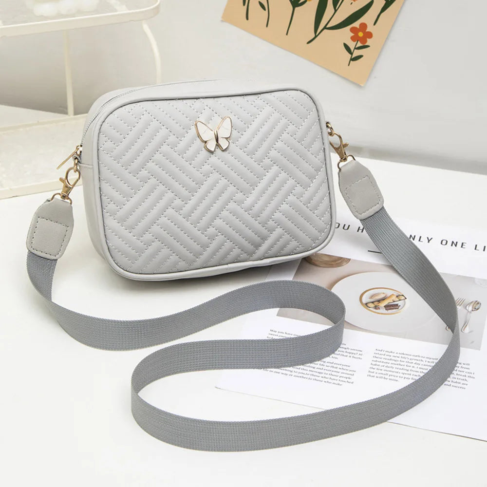 PU Leather Crossbody Bag | Butterfly Tags Solid Color