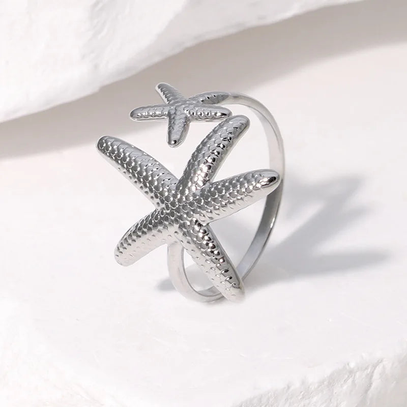 Starfish Open Ring – Waterproof Gold or Silver