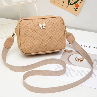 PU Leather Crossbody Bag | Butterfly Tags Solid Color