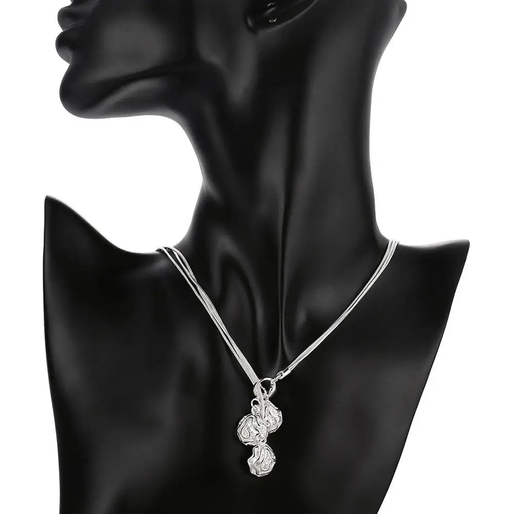 Rose Flower Jewelry Set – Romantic Sterling Silver