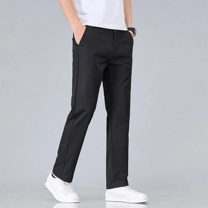 Classic Solid Color Cotton Casual Pants – Slim Fit