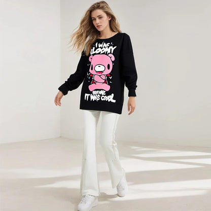 Subculture Bear Hoodie — Loose Fit, Black, Urban Street Style