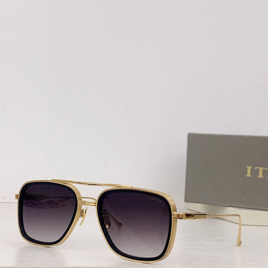 DiamondEdge | Vintage Rimless Square Shades – Metal Frame, Big Shine