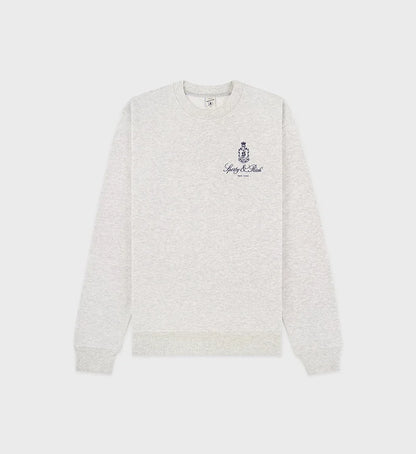 Crown Letter Sweatshirt — Rich Graphic Pullover, Grey Sporty Look