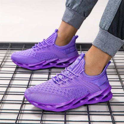 Summer Mesh Blade Sneakers | Men's Fashion Orange Running Shoes – Lightweight, Letter Print Trainers