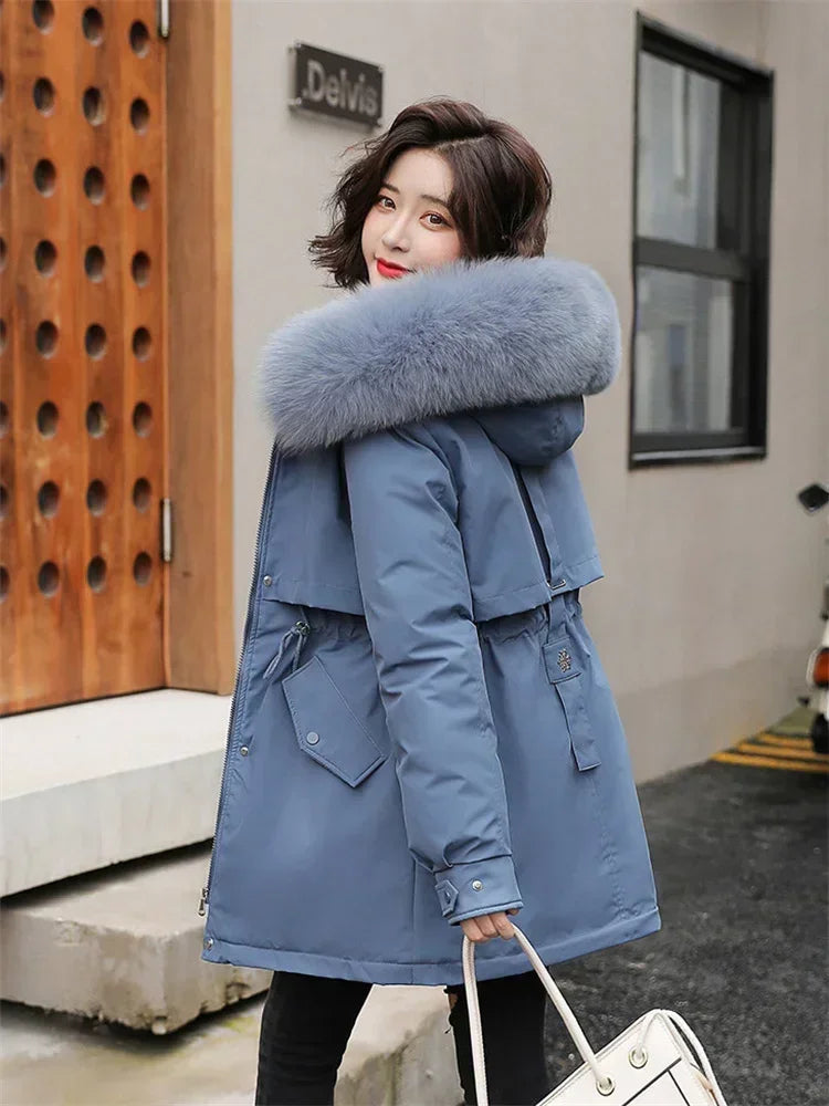 Wool Fur Hooded Parka