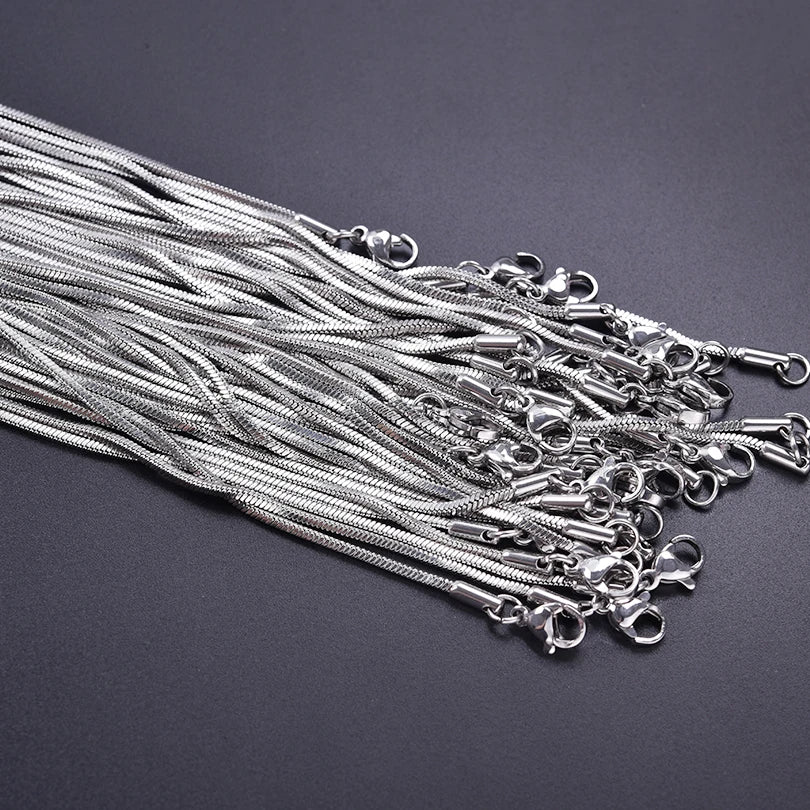 Snake Chain Necklace – Stainless Steel, 45–70cm