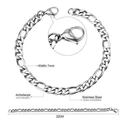Cuban Chain Bracelet – Stainless Steel, Gold-Tone, Punk Style Jewelry for Men & Women