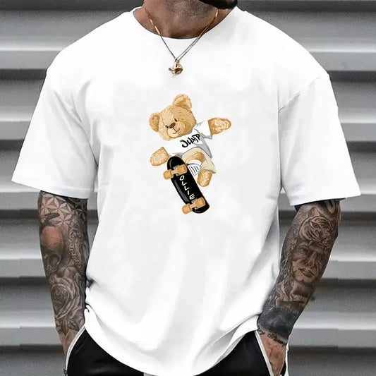 Luxury Graphic Bear Tee – Soft Oversized