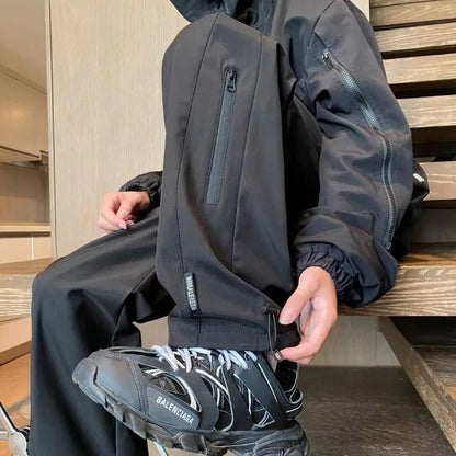 Oversized Waterproof Cargo Joggers with Zipper