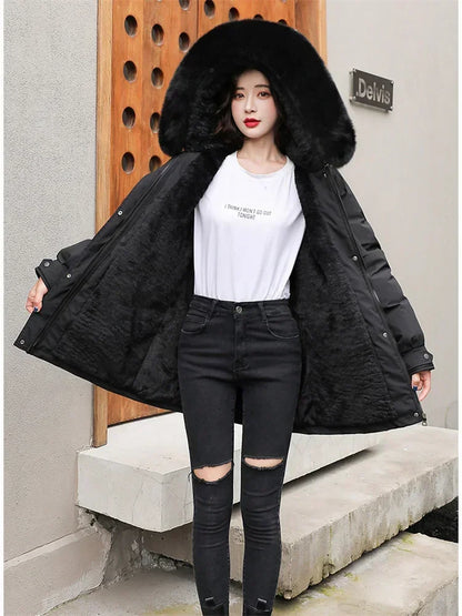 Wool Fur Hooded Parka