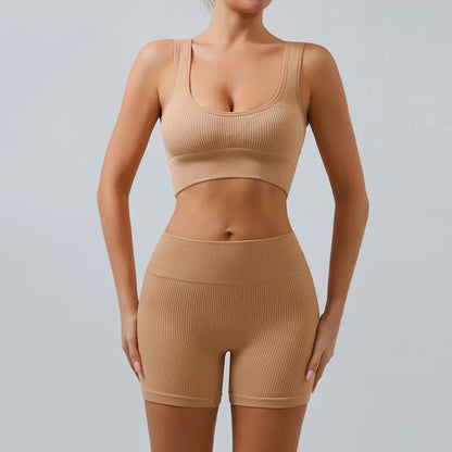 RibMotion Crop Set – Tank Top & High Waist Shorts