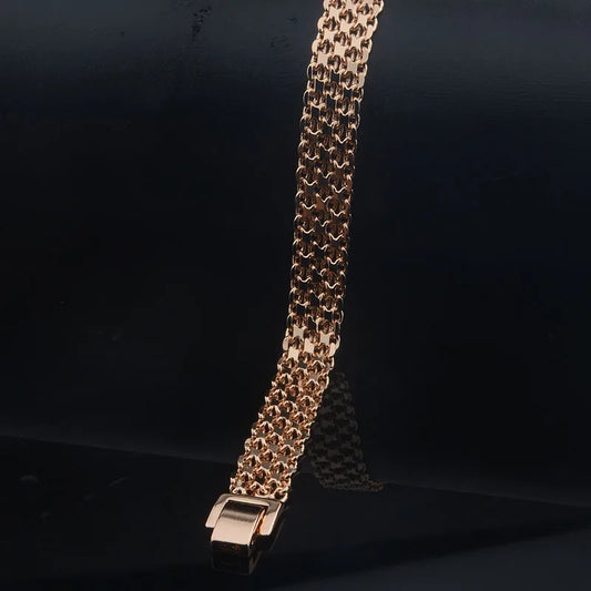 Rose Gold Braided Bracelet – Unisex Woven Wristband Design