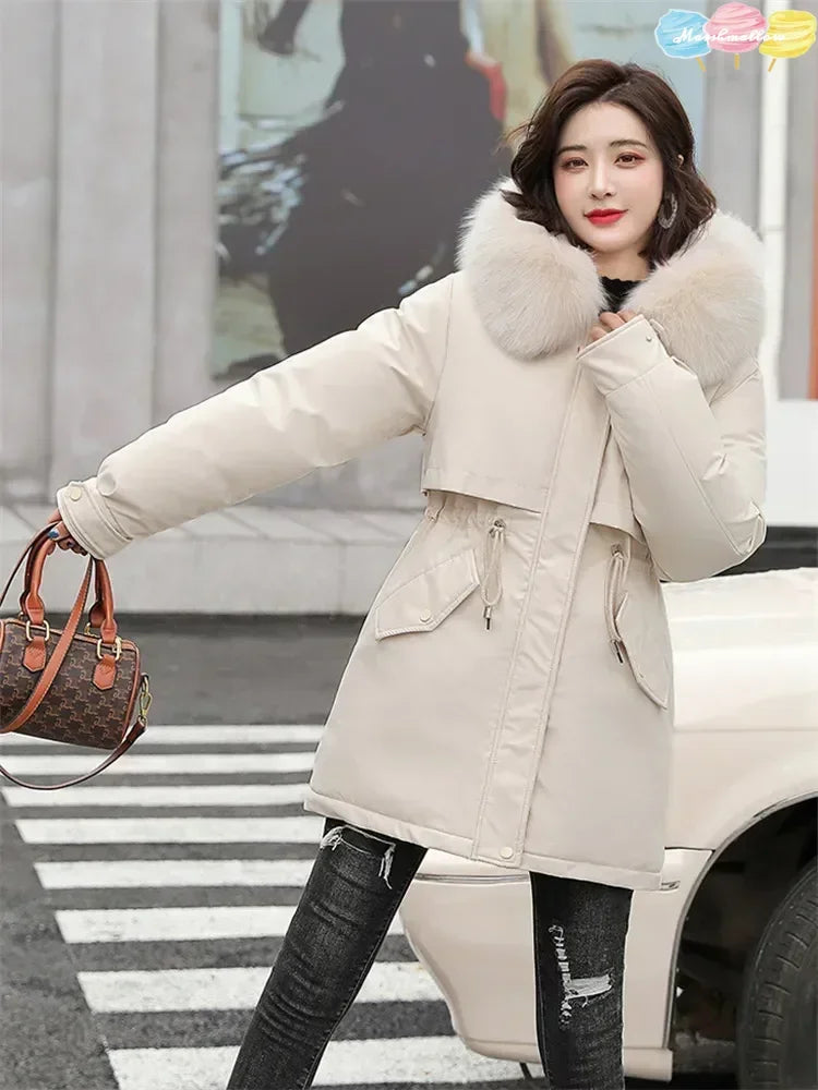Wool Fur Hooded Parka