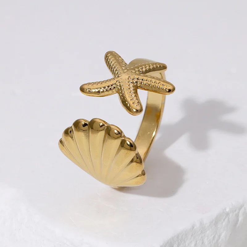 Starfish Open Ring – Waterproof Gold or Silver