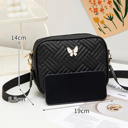 PU Leather Crossbody Bag | Butterfly Tags Solid Color