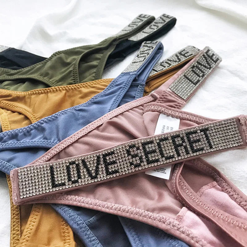 Low Waist Rhinestone Thongs – Sexy, Sporty, 5-Pack