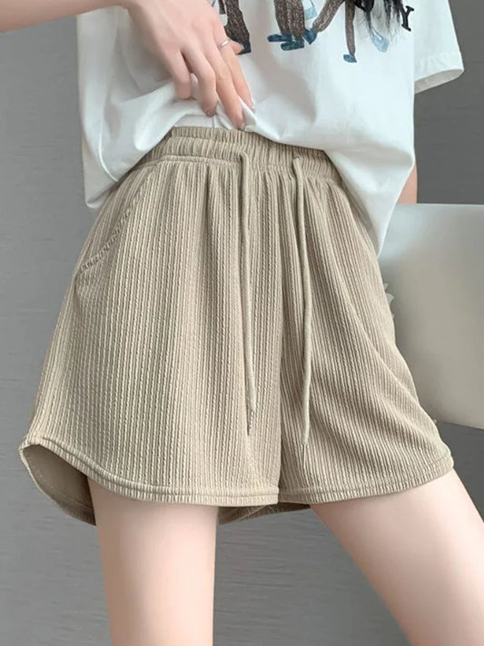 High Waist Wide Elastic Shorts — Outdoor Stretchy Classic