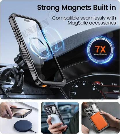 IP68 Waterproof Case – iPhone 15 to 17 Pro Max | Diving-Grade Full Body Protection + MagSafe