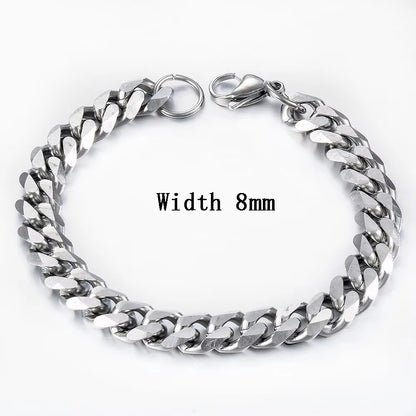 Gold Cuban Bracelet – Stainless Steel, Unisex Fashion Jewelry, Bold Hip Hop Style