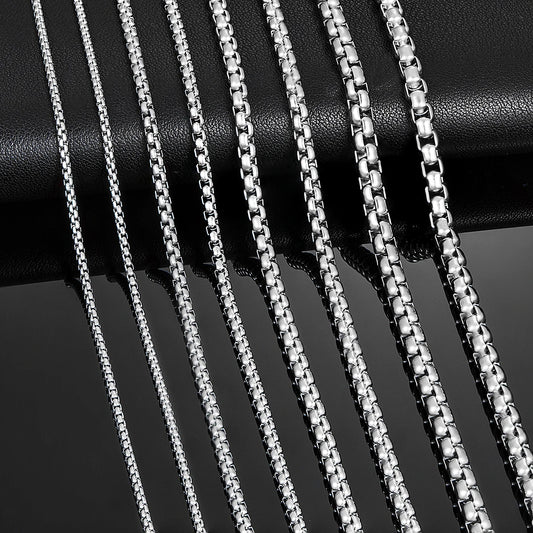 Curb Chain Necklace – Stainless Steel, 2mm to 6mm Width