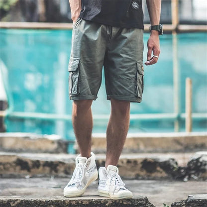 Baggy Hip-Hop Cargo Shorts with Elastic Waist